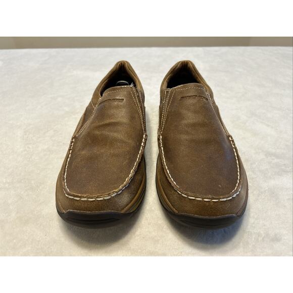 Skechers Men’s Shoes Size 10 Brown Tan Loafers Slip On Relaxed Fit Memory Foam - Picture 1 of 10